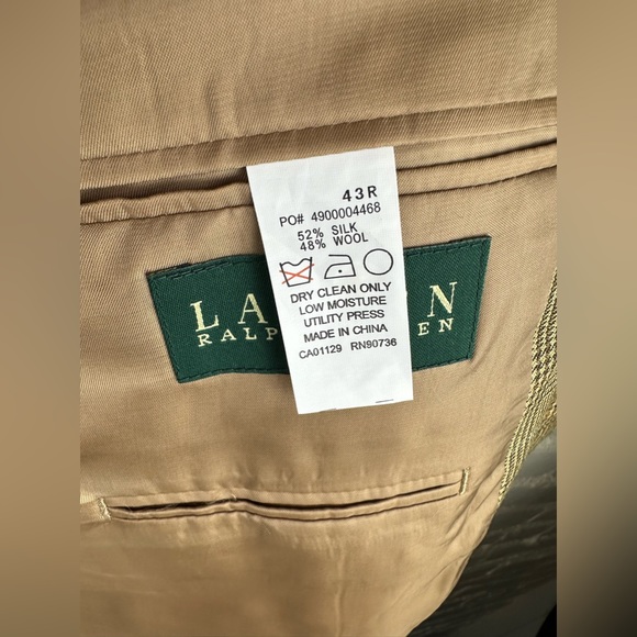 Lauren Ralph Lauren Brown Plaid Sports Coat Blazer Jacket 43 Reg NWT - Picture 7 of 11